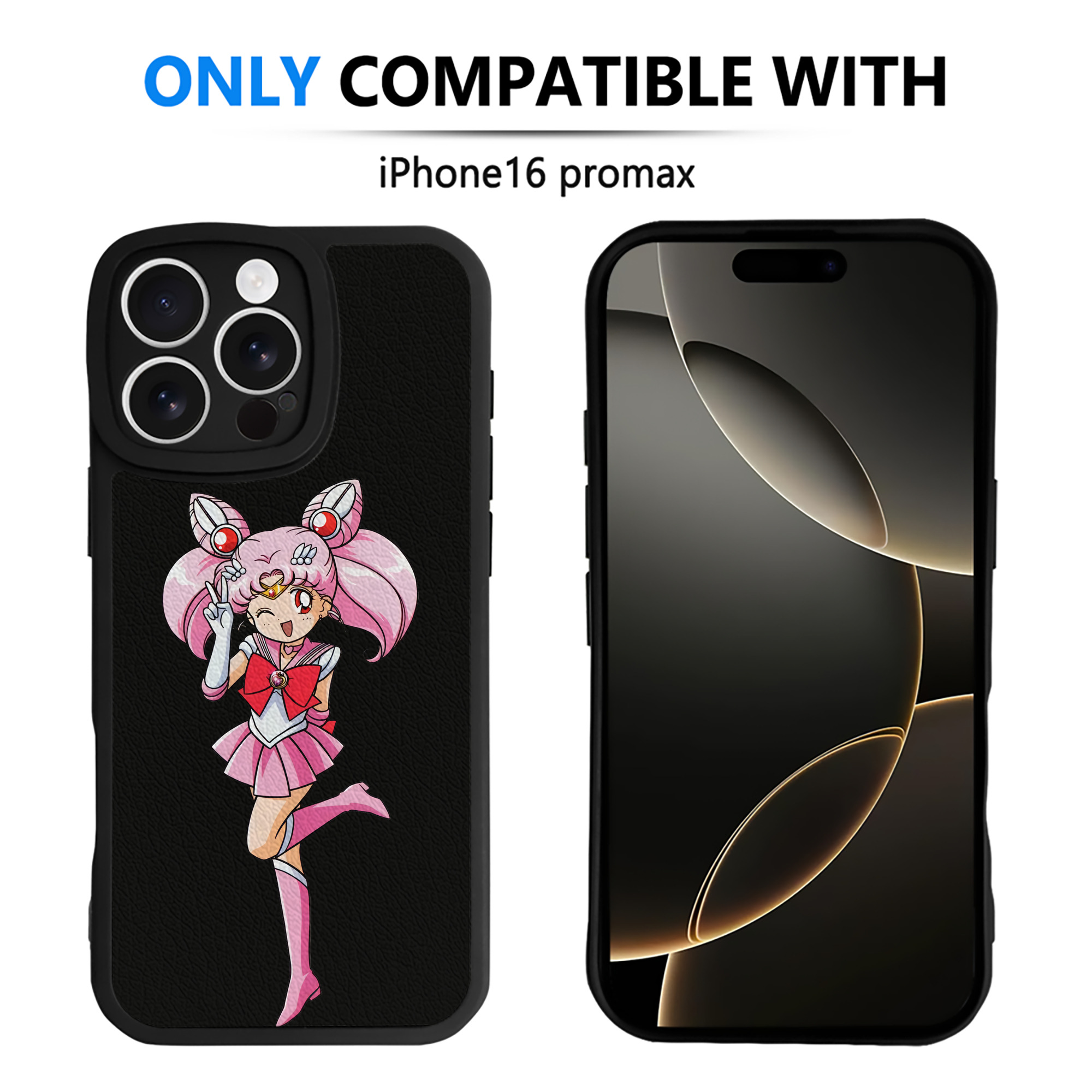 （画像用） 美少女戦士セーラームーン ちびうさ Sailor Moon Chibiusa Tsukino Usagi Small Lady Serenity 【iPhone 16シリーズ対応】シリコンスマホケース（レザー調） 材質：シリコン